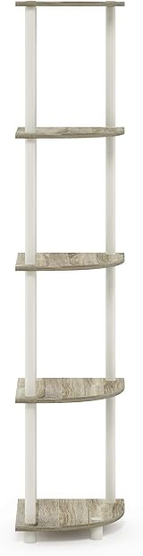 Furinno TURN-N-TUBE Corner Shelf 5-Tier Sonoma Oak 29.5 W x 146.6 H x 29.5 D view 8