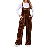 BerryGo Casual Velvet Sleeveless Loose Jumpsuits Dressy One Piece Wide Leg Overalls Long Pant Rompers For Women