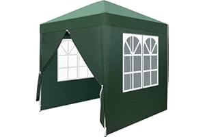 Outvita 6.5x6.5ft Pop Up Canopy Tent, Outdoor Instant Shelter Folding Canopy with 4 Side Walls and Carry Bag for Commercial Events, Party, Backyard BBQ, Camping Green