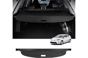 Powerty Cargo Cover for 2010-2014 2015 Toyota Prius Accessories Trunk Cover Retractable Trunk Shielding Shade Cargo Luggage Cover Black