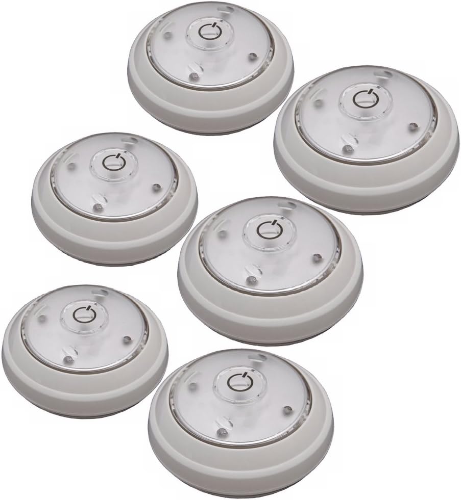 Set of 6 Cordless Battery Powered LED Puck Lights Amazon.ca Electronics