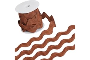GORGECRAFT Rick Rack Trim for Sewing 1.34 Inch Ric Rac Ribbon Giant Jumbo RIC Rac 10 Yards Christmas Zig Zag Coffee Wave Bend