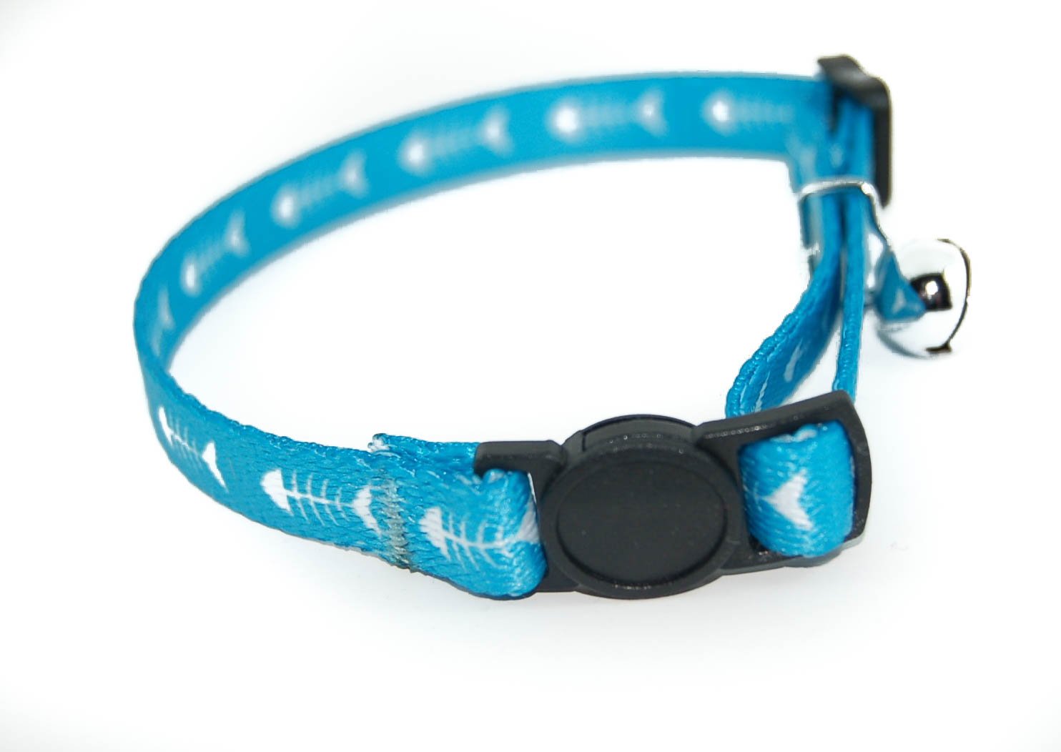 Pet Palace® "Fishy Feline" ocean blue safety collar with bell plus FREE cute catnip toy!