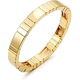 AOLIMI Gold Bracelet for Women 18K Gold Plated Square Bracelet Stretch Elastic Bracelet Fashion Bracelet Jewelry