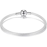 Annmors 925 Sterling Silver Moments Silver Wire Woven Bracelet Compatible with Women's Bangle Charm & Pendants