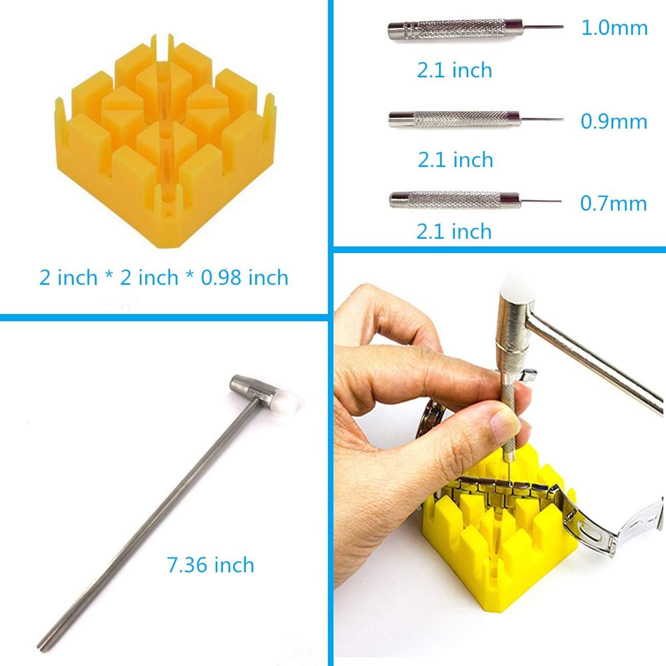 Junp Watch Repair Kit, Watch Band Strap Link Pins Remover Repair Tool Set，Watch Battery Replacement Tool Kit with Carrying Case: Home Improvement