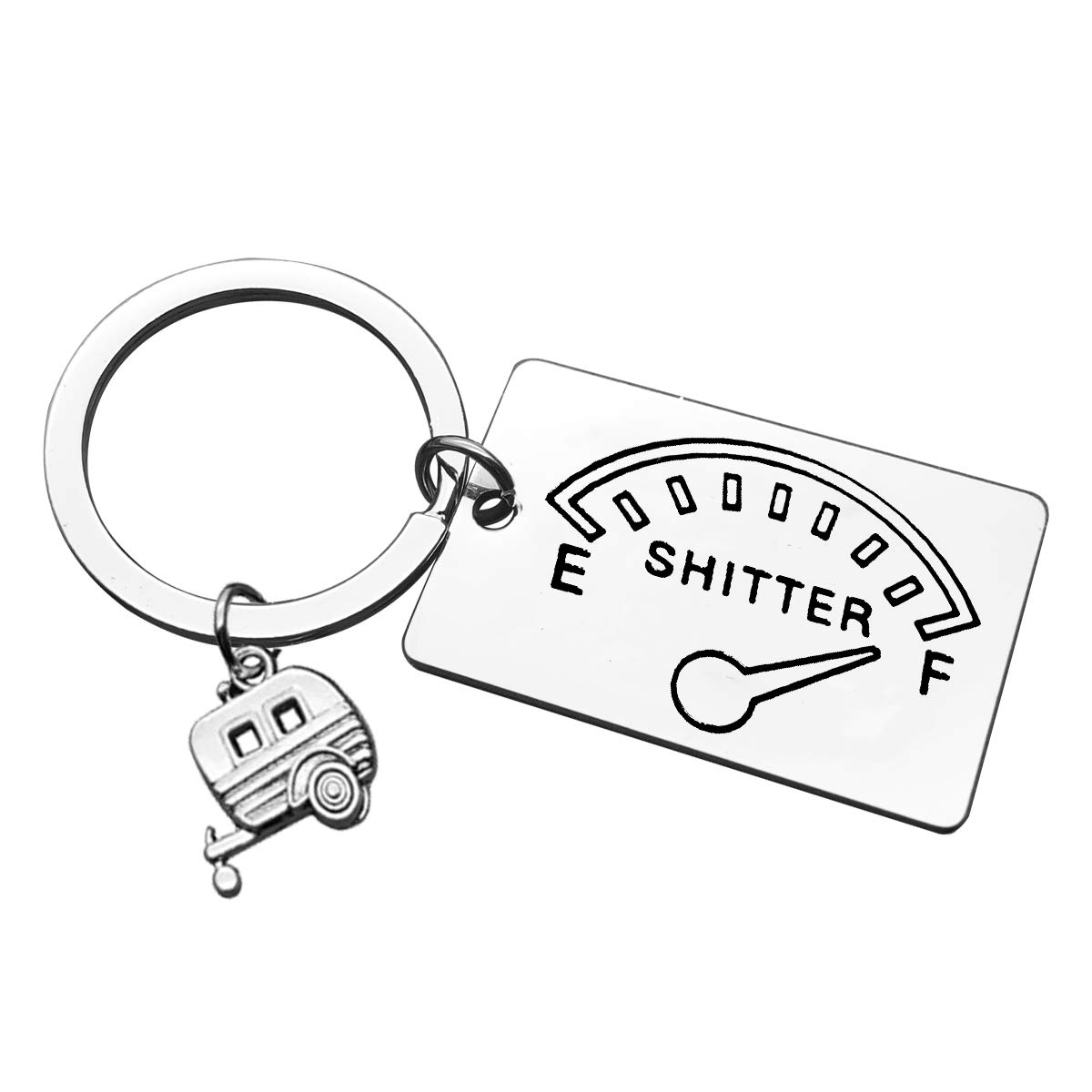 Dabihu Shitter's Full Keychain Camping Keyring Gift Happy Camper RV Keyring Trailer Christmas Vacation Keyring Gift Outdoor Adventure Traveller Gifts for Women Men Motorhome Owner Gift Keychain