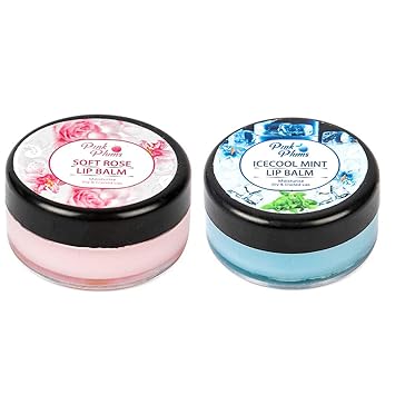 Pink Plums Soft rose and Icecool mint Lip Balm for Moisturise Dry & Cracked Lips Combo (Pack-2), Each 10g