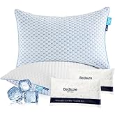 Bedsure Cooling Bed Pillows for Sleeping, Shredded Memory Foam Queen Pillows, Set of 2, Luxury Cover Made of Rayon Derived from Bamboo, Adjustable Firmness for Side, Back, Stomach, and Hot Sleepers