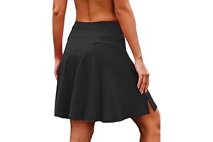 COOrun 20" Tennis Skirt Women Knee Length Golf Long Skort with Pockets High Waisted Athletic Sports Inner Shorts Skirts S-3XL