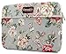 Canvaslove Rose Pattern Canvas Laptop Sleeve Case Bag with Pocket for MacBook Pro 14 inch and 14 inch Laptop