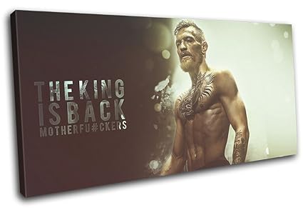 Bold Bloc Design - Conor McGregor UFC MMA Grunge Sports 80x40cm SINGLE Leinwand Kunstdruck Box gerahmte Bild Wand hangen - ha