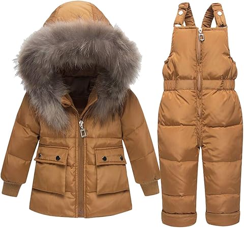 baby girl snowsuit with fur hood