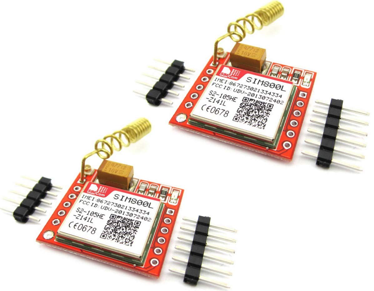 TECNOIOT 2pcs SIM800L GPRS GSM Module PCB Antenna SIM Board Quad band