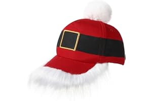 VABEAN Christmas Santa Baseball Hat Unisex Christmas Hat Vintage Christmas Baseball Cap with Pom Ball Adjustable Santa Hat for Men Women Holiday, Red White