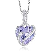 FJ Infinity Birthstone Necklace 925 Sterling Silver Love Heart Pendant Jewelry Gifts for Women