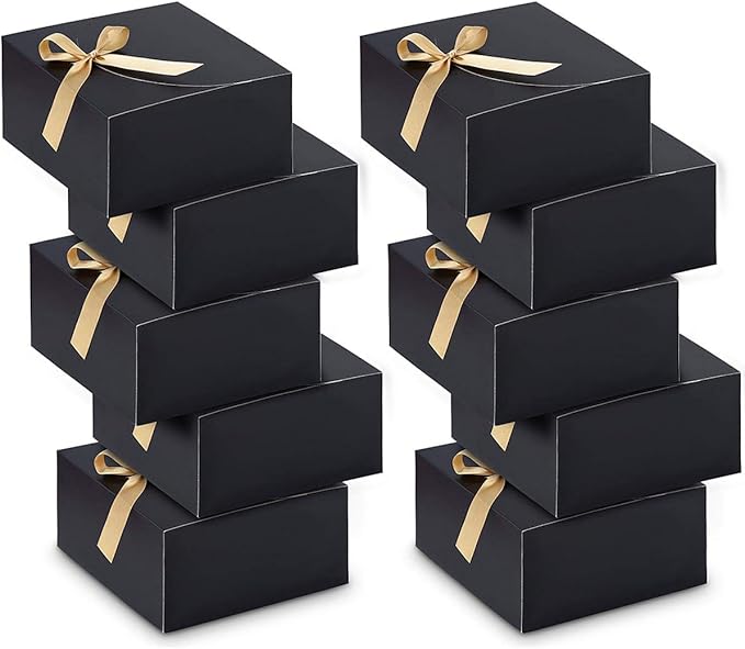Gift Boxes with Lids, WantGor 10 Pack 8x8x4inch Kraft Paper Gift Wrap