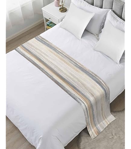 BAMCQ Bed Runner bed lopers Hotel beddengoed hoogwaardige fluwelen bed staart handdoek bed vlag bed staart mat bed cover bed decoratieve strip grijs_50cmx240cm (1,8m bed