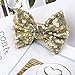 Unicra Seuqin Hair Bow Clip Gold Hair Bow Barrette Hair Pins Hair Accessories for Women and Girls
