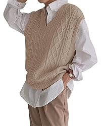 Women's V Neck Sweater Vest Oversized Sleeveless