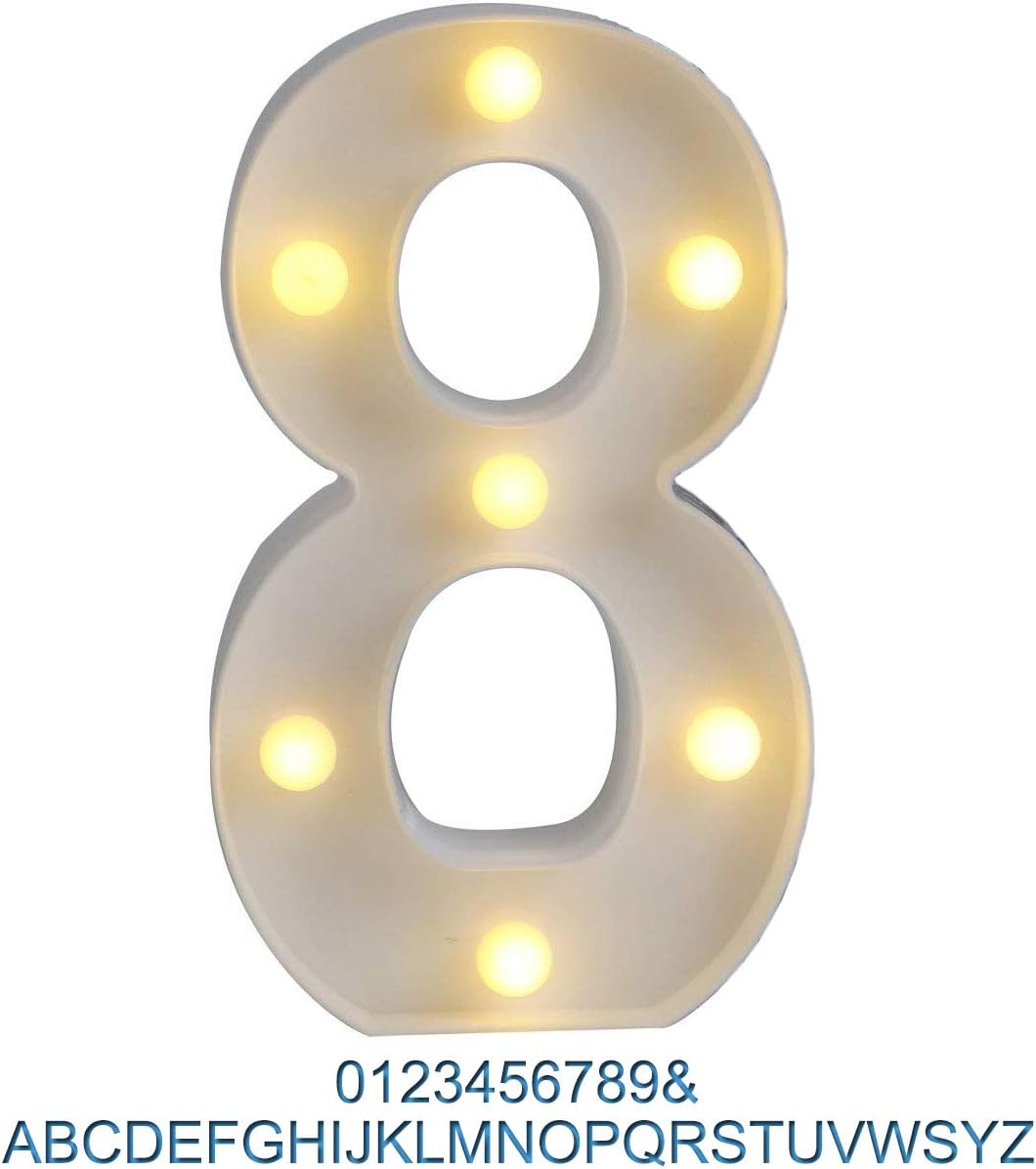 Ogrmar Decorative Led Light Up Number Letters, White