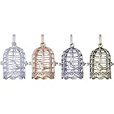 CHGCRAFT 4 Pcs 4 Colors Bird Cage Pendant Alloy Bird Cage Charms Bird Cage Pendant Charms for Jewelry Making Earring Necklace Bracele DIY Craft Supplies