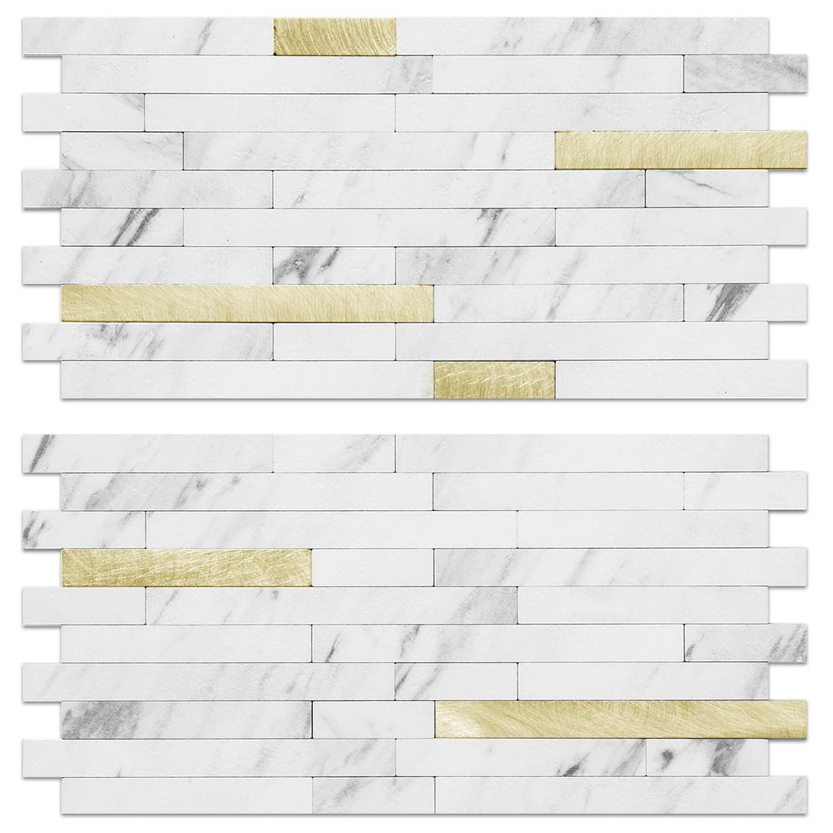 AULIGET 20 Sheets White Marble Look Mixed Metal