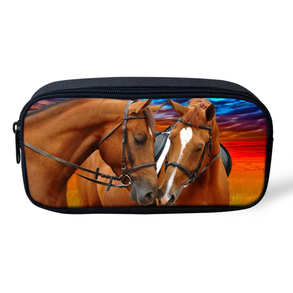 Coloranimal Cool Horse Animal Pattern Kids School Pencil Bags Pen Case
