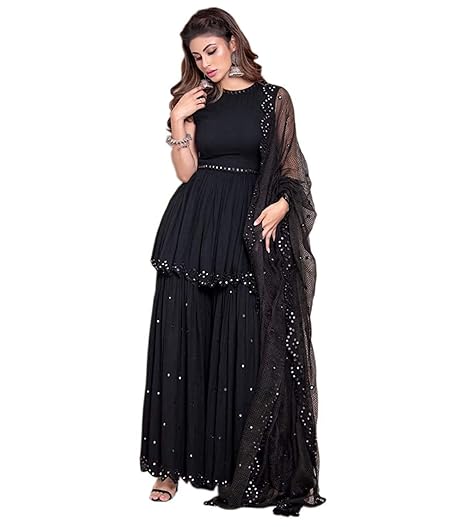 Womens Black Georgette Salwar Suit
