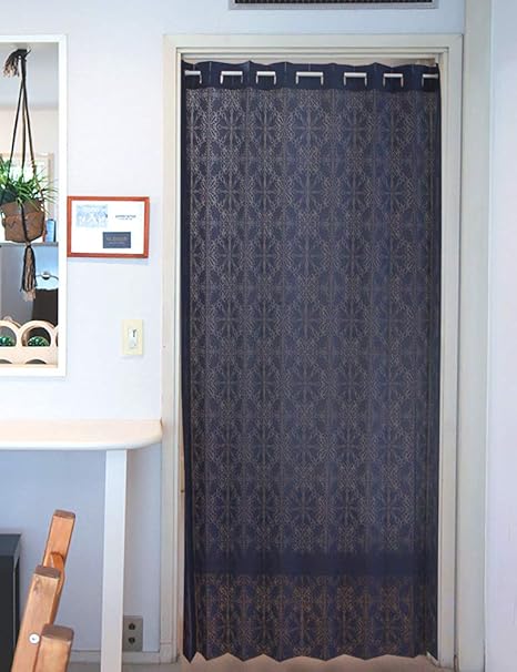 Amazon アールデコ ネイビー 150ｘ0 断熱 つっぱり棒で簡単 間仕切り アコーディオン カーテン ブラインド オンライン通販