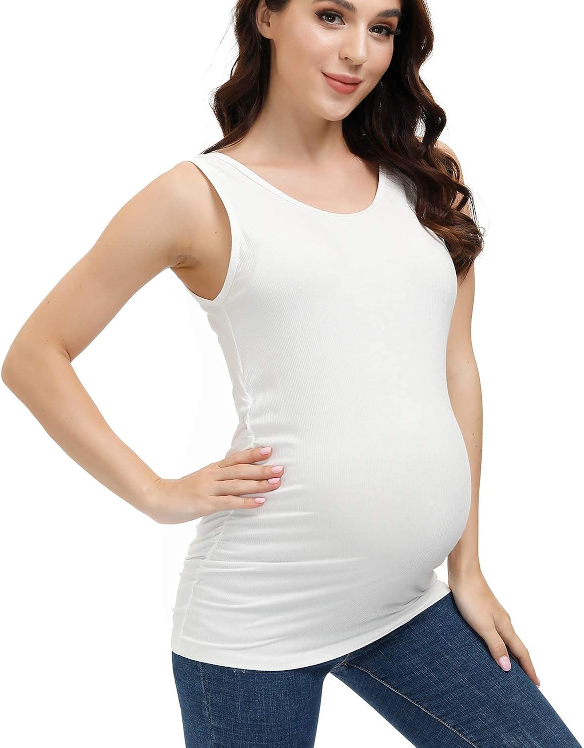 HOFISH Women's Sleeveless Nursing Maternity Tank Top Cami For Easy Breastfeeding Tank Top Tee Shirt Maternity Clothes at  Women’s Clothing store