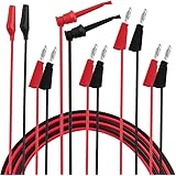 Micsoa Multimeter Leads, Electrical Test Lead Kit - Banana to Alligator Clips, Banana to Banana Plugs, Banana to Plounger Min