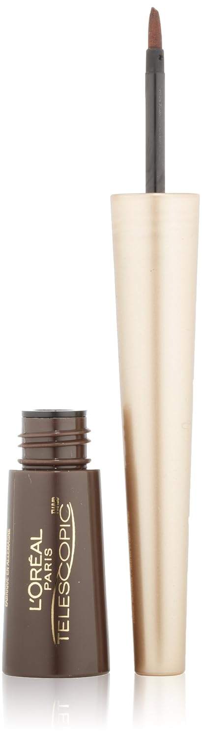 L'Oreal Paris Telescopic Precision Liquid Eyeliner, Dark Brown, 0.08 Ounces