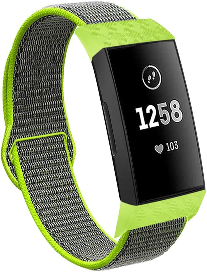 VEAQEE Nylon Bands Compatible with Charge 4 & Charge 3 & 3 SE Women Man Soft Nylon Band Breathable Quick Release Sport Replacement Accessories Wristband, 5.3''- 8.7''…