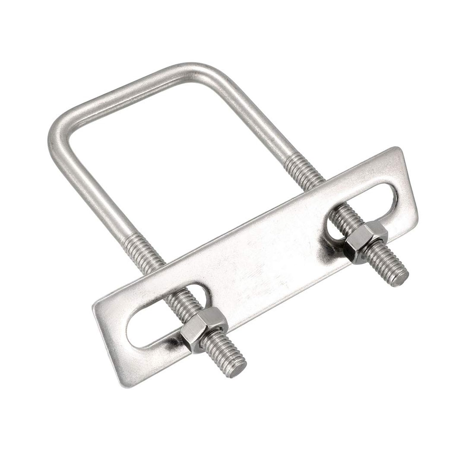TA-VIGOR 2 sets M6 Square U-Bolts, 40mm Inner Width 80mm Length Steel U-Bolts with Nut, Plate, Washer for Attaching Piping Conduit Cable Tube Brackets Boat Trailer