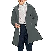 Meikulo Boys Double Breasted Pea Coat Kids Winter Notched Collar Overcoat 5-14 Years