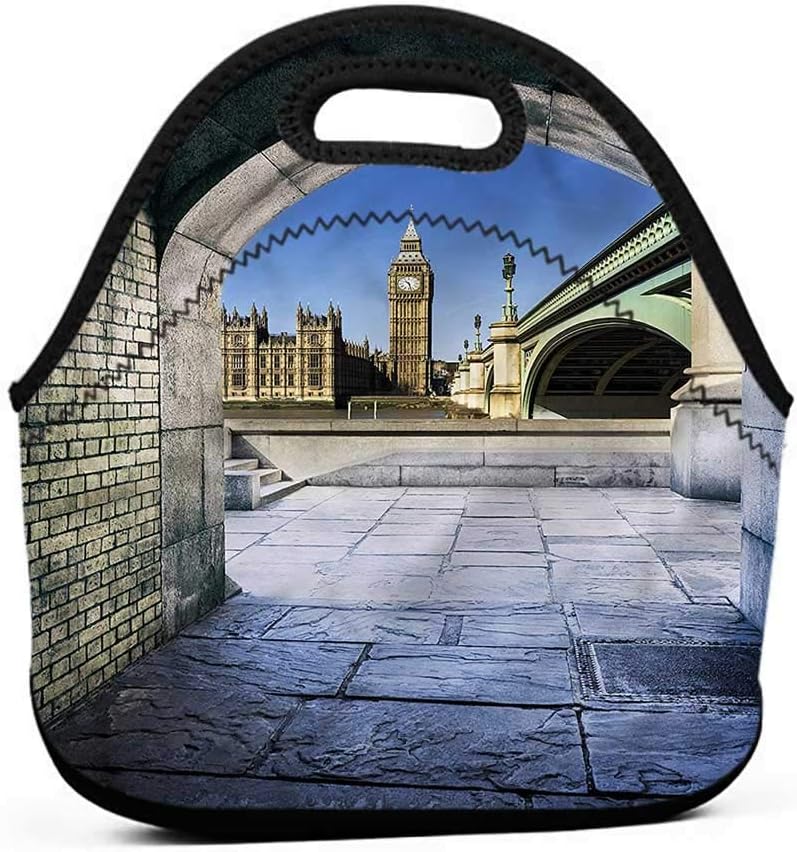 Tote Waterproof Outdoor London,Big Ben Through a Tunnel,lunch bag for baby bottles