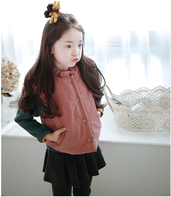 Amazon Co Jp 子供服 韓国風 リバーシブル ベスト 女の子 袖なし 綿入れ 秋冬 キッズ トップス 赤140cm 服 ファッション小物