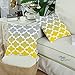 Pack of 2 CaliTime Canvas Throw Pillow Covers Cases for Couch Sofa Home Decor, Modern Gradient Quatrefoil Accent Geometric, 18 X 18 Inches, Gray/Yellow