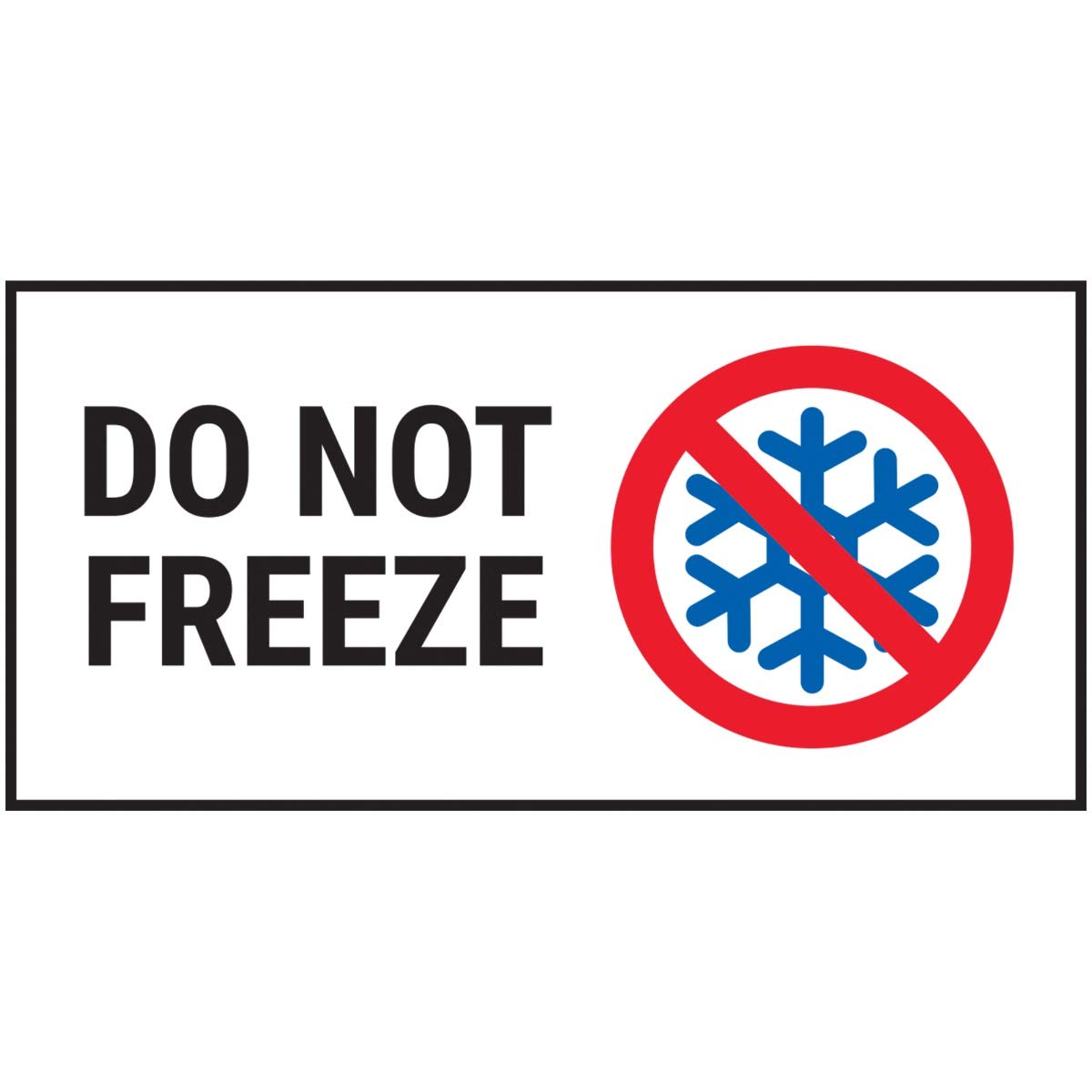 V Safety Do Not Freeze Sticker - 51x25mm (Roll of 250)