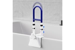 Adjustable Bathtub Safety Rail-Shower Grab Bars for Seniors, Elderly and Disabled, Handle Height Range 14-18 In, Bathroom Saf