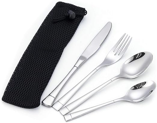 Cucharas De Sopa Cubiertos De Acero Inoxidable, Mango Cuadrado, Vajilla