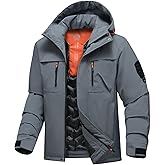 BANTREK Men's Winter Ski Jacket Waterproof Warm Snow Coat Insulated Snowboarding Jacket Hooded Windproof Parka Raincoat