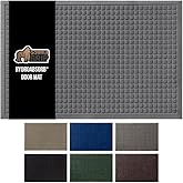 GORILLA GRIP Front Door Mat, 72x24, Indoor Outdoor Ultra Absorbent HydroAbsorb Doormat, Absorbs Up to 2.75 Cups of Water, Stain and Fade Resistant, Rubber Backing Doormats, Captures Dirt, Grey