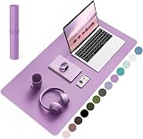 YSAGi Non-Slip Desk Pad 80x40 cm Purple Waterproof PVC Leather Desk Protector