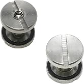 Scuba Choice Backplate Stainless Steel Screws with Flat Head, 1/4"-20 Thread, Friction O-Rings, 2-Piece Set, 18mm x 17mm, Durable for Diving Gear, Harness, Tank and Accessories