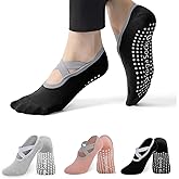 nemokamai 3 Pairs Yoga Socks Pilate Socks for Women-Non Slip Grip, Ideal for Pure Barre, Ballet, Dance