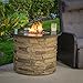 Great Deal Furniture Rogers Outdoor Round 40,000 BTU Liquid Propane (Gas) Fire Table Pit with Lava Rocks