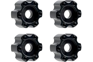 TCRC 4PCS Aluminum 7mm Wheel Hex Hubs 6MM Extension Adapters for All TCRC Designed 1.0inch 1.3inch Wheel Hubs 1/18 1/24 RC Upgrades,Black