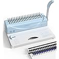 MAKEASY Binding Machine, 21-Hole, 450 Sheets, Comb Binding Machines with 1 Box Comb Bindings Spines, Comb Binder for Letter Size, A4, A5 Paper